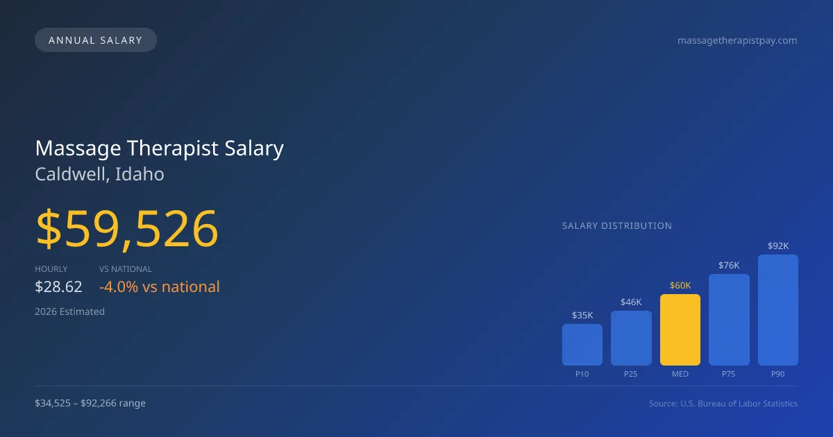 Massage Therapist Salary in Caldwell, ID — 2026 est., based on 2025 BLS