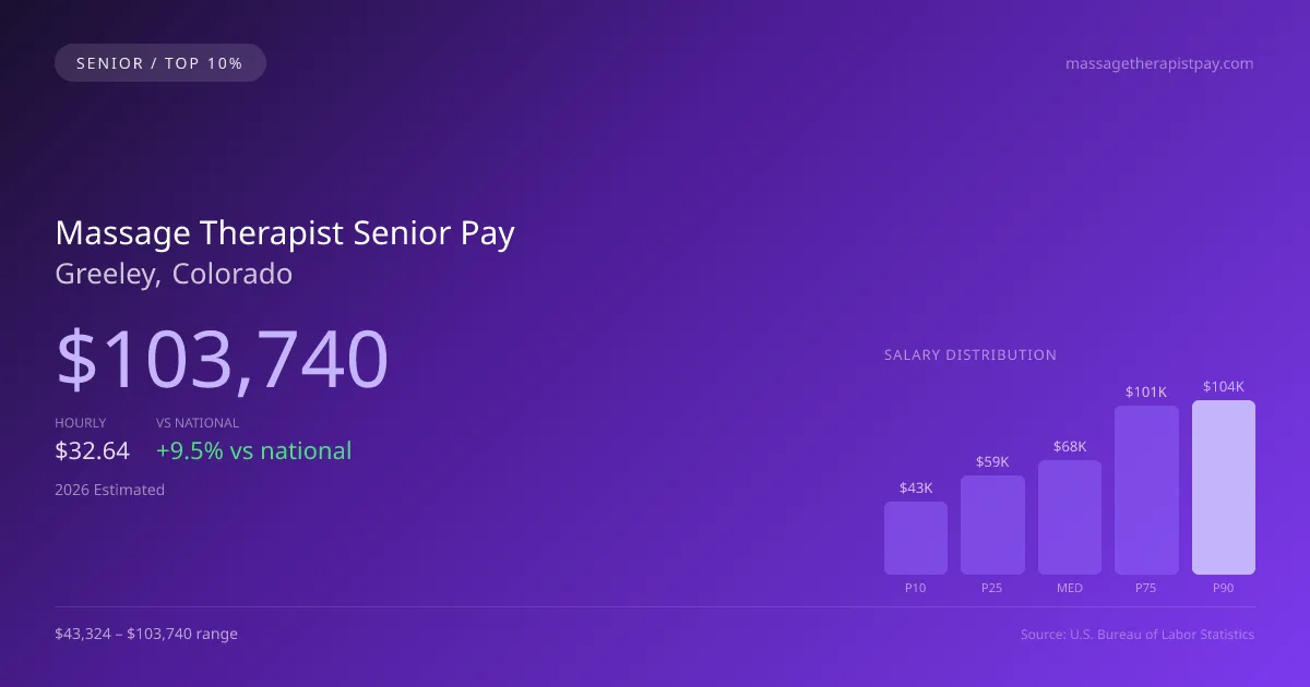 Massage Therapist Senior Salary in Greeley, CO — 2026 est., based on 2025 BLS