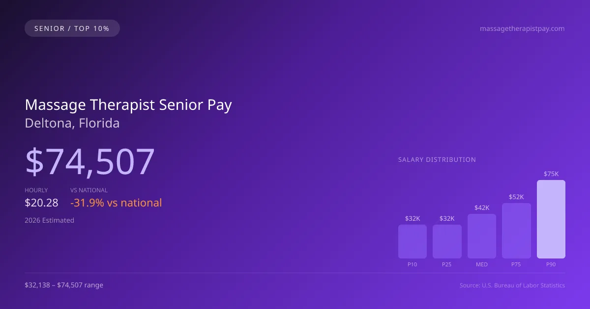 Massage Therapist Senior Salary in Deltona, FL — 2026 est., based on 2025 BLS