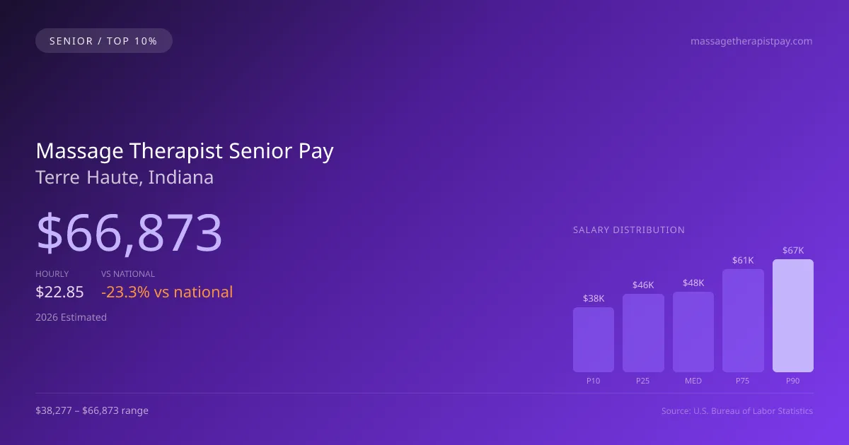 Massage Therapist Senior Salary in Terre Haute, IN — 2026 est., based on 2025 BLS