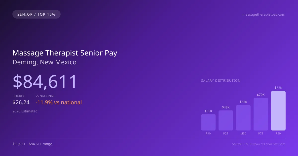 Massage Therapist Senior Salary in Deming, NM — 2026 est., based on 2025 BLS