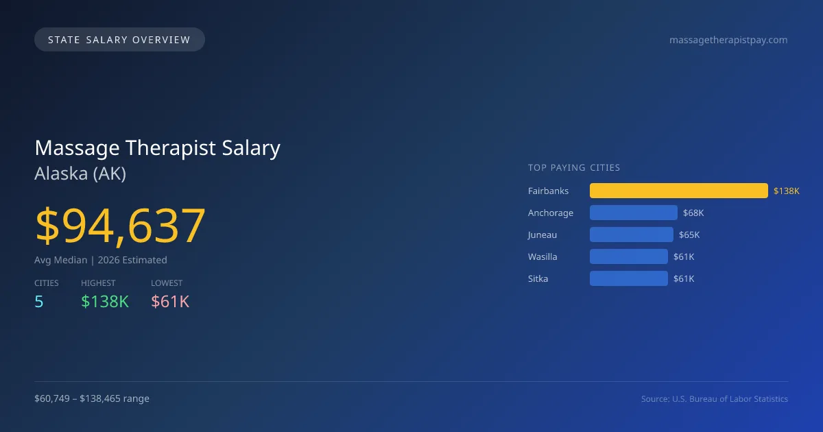 Massage Therapist Salary in Alaska - 2025 BLS Data Infographic